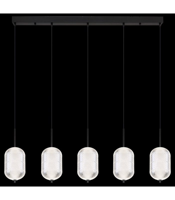 Kurius Bar Pendant Ceiling Light Matt Black 5x LED 3000-4500K-6