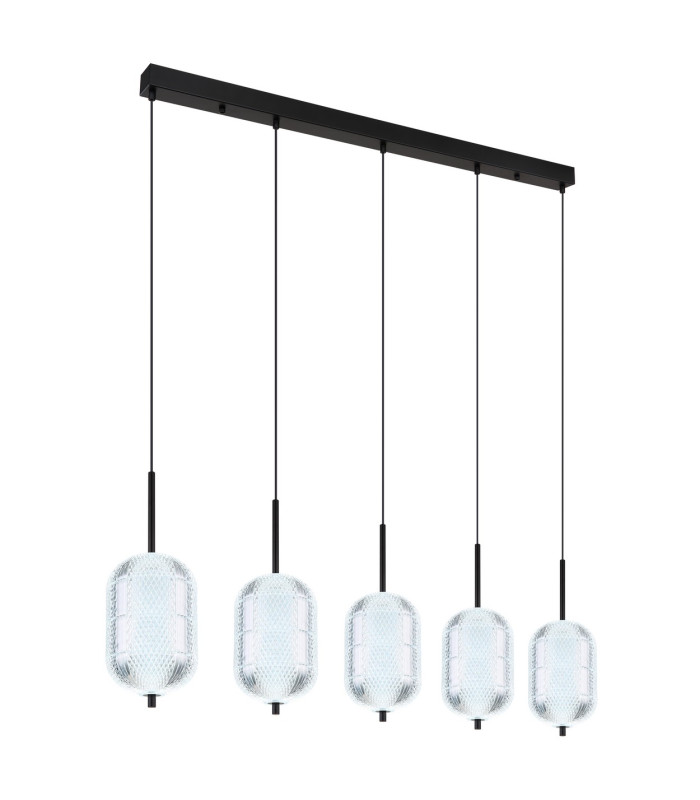 Kurius Bar Pendant Ceiling Light Matt Black 5x LED 3000-4500K-8