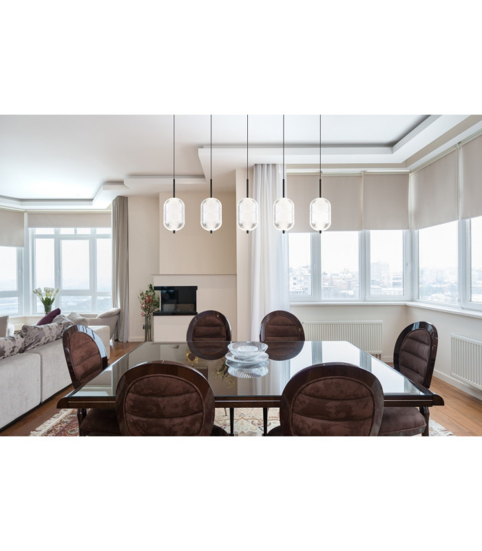 Kurius Bar Pendant Ceiling Light Matt Black 5x LED 3000-4500K-9
