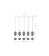 Kurius Bar Pendant Ceiling Light Matt Black 5x LED 3000-4500K-10