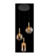 Lopusa Cluster Pendant Ceiling Light Matt Black Amber Glass Shade 3x G9-4