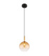 Lopusa Globe Slim Pendant Ceiling Light Matt Black Amber Glass Shade 1x G9-1