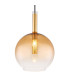 Lopusa Globe Slim Pendant Ceiling Light Matt Black Amber Glass Shade 1x G9-3