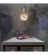 Lopusa Globe Slim Pendant Ceiling Light Matt Black Amber Glass Shade 1x G9-8