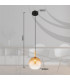 Lopusa Globe Slim Pendant Ceiling Light Matt Black Amber Glass Shade 1x G9-9