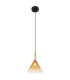 Lopusa Dome Slim Pendant Ceiling Light Matt Black Amber Glass Shade 1x G9-1