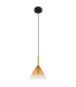 Lopusa Dome Slim Pendant Ceiling Light Matt Black Amber Glass Shade 1x G9-2