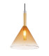 Lopusa Dome Slim Pendant Ceiling Light Matt Black Amber Glass Shade 1x G9-3