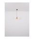Lopusa Dome Slim Pendant Ceiling Light Matt Black Amber Glass Shade 1x G9-7