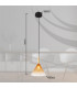 Lopusa Dome Slim Pendant Ceiling Light Matt Black Amber Glass Shade 1x G9-9