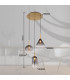 Elisabeth Cluster Pendant Ceiling Light Brass-Coloured Smoke Glass Shade 3x G9-9