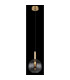 Elisabeth Globe Slim Pendant Ceiling Light Brass-Coloured Smoke Glass Shade 1x G9-3