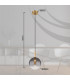 Elisabeth Globe Slim Pendant Ceiling Light Brass-Coloured Smoke Glass Shade 1x G9-7