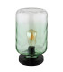 Darina Cylindrical Table Lamp Matt Black Green Glass Shade 1x E27-2