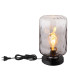 Darina Cylindrical Table Lamp Matt Black Smoke Glass Shade 1x E27-4
