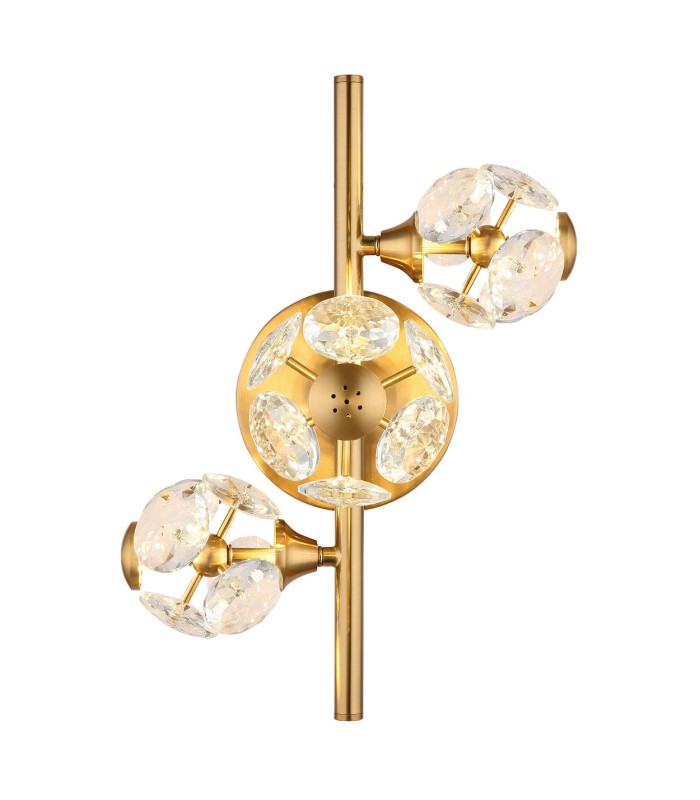 Virina Wall Lamp Gold Colors K9 Crystals LED 3000K-3