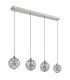 Virina Bar Pendant Ceiling Light Chrome K9 Crystals 4x LED 3000K-2