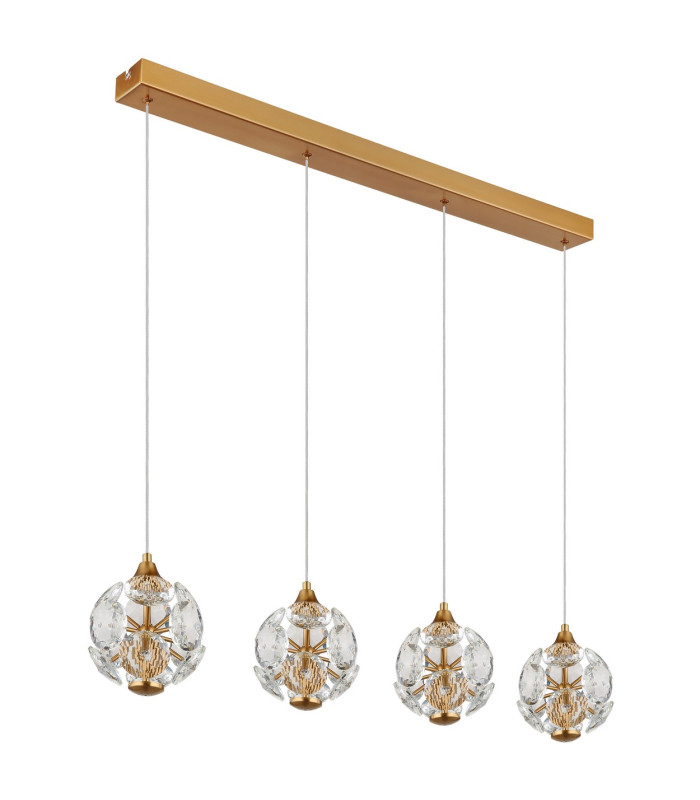 Virina Bar Pendant Ceiling Light Gold Colors K9 Crystals 4x LED 3000K-2