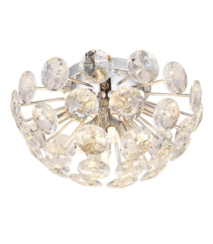 Virina Ceiling Light Chrome K9 Crystals 10x G9-1