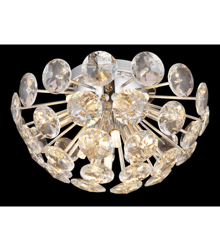 Virina Ceiling Light Chrome K9 Crystals 10x G9-3