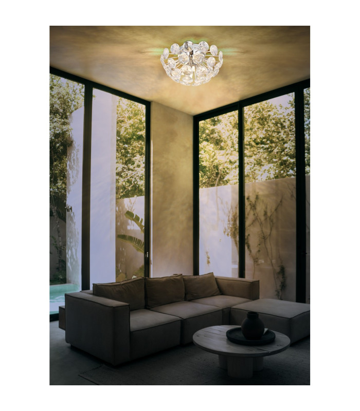 Virina Ceiling Light Chrome K9 Crystals 10x G9-4