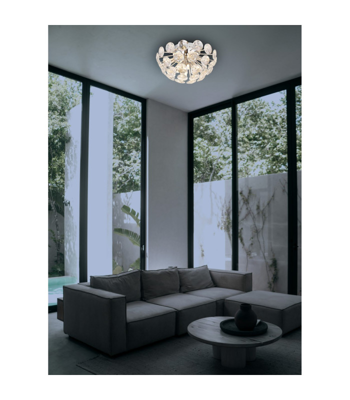 Virina Ceiling Light Chrome K9 Crystals 10x G9-5