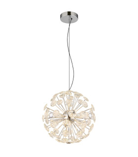 Virina Pendant Ceiling Light Chrome K9 Crystals LED 3000K-1