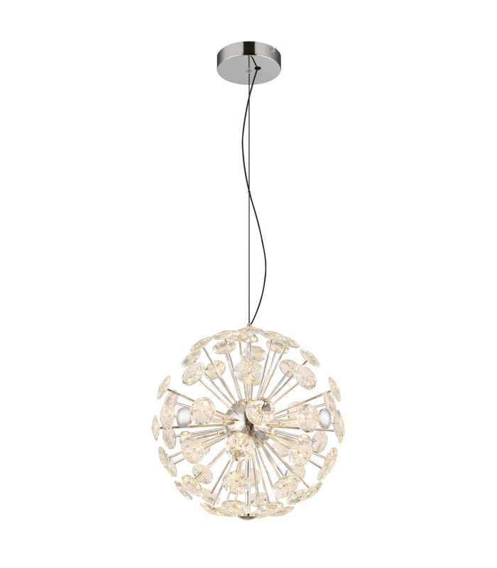 Virina Pendant Ceiling Light Chrome K9 Crystals LED 3000K-1