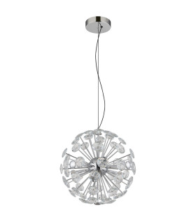 Virina Pendant Ceiling Light Chrome K9 Crystals LED 3000K-2