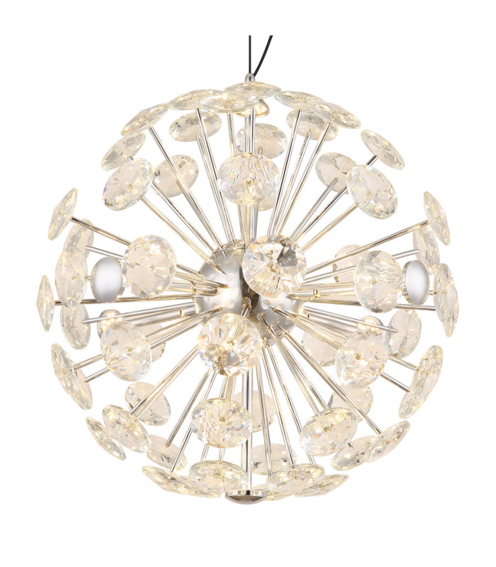 Virina Pendant Ceiling Light Chrome K9 Crystals LED 3000K-3