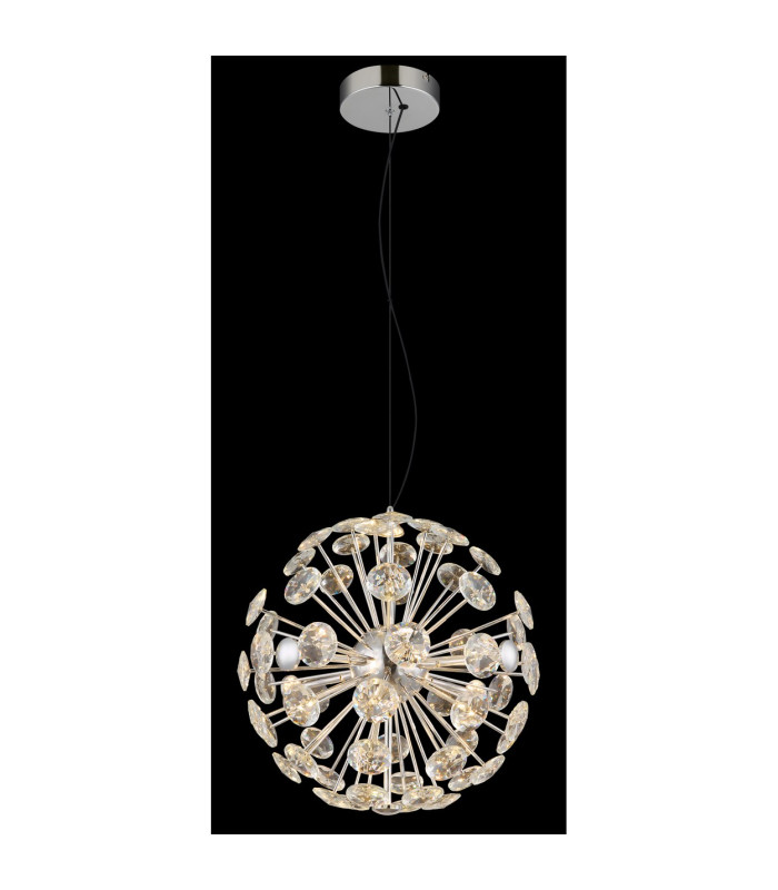 Virina Pendant Ceiling Light Chrome K9 Crystals LED 3000K-4