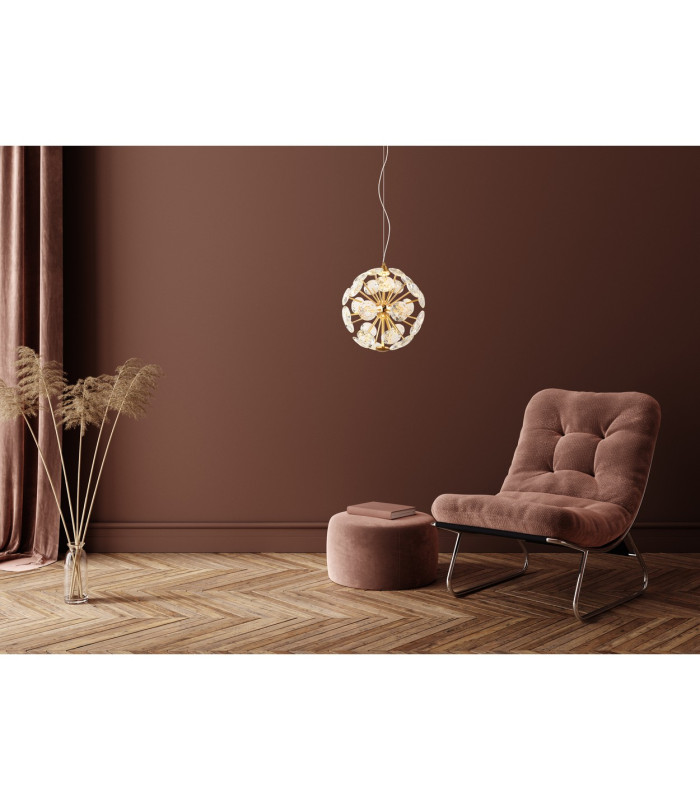 Virina Pendant Ceiling Light Gold Colors K9 Crystals LED 3000K-5