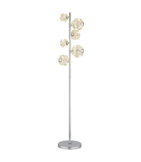 Virina LED Integrated Floor Lamp Chrome K9 Crystals LED 3000K-1
