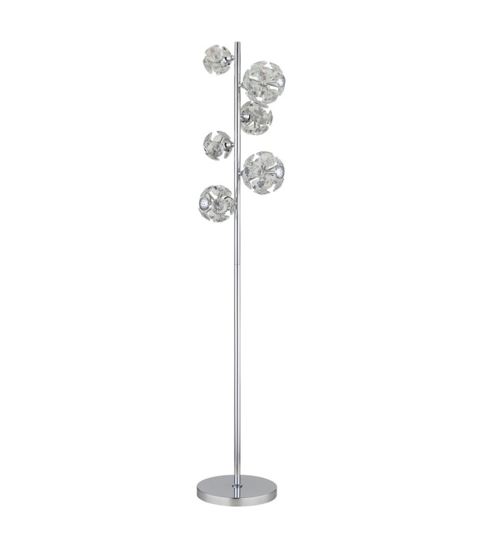 Virina LED Integrated Floor Lamp Chrome K9 Crystals LED 3000K-2
