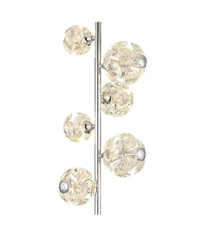 Virina LED Integrated Floor Lamp Chrome K9 Crystals LED 3000K-3
