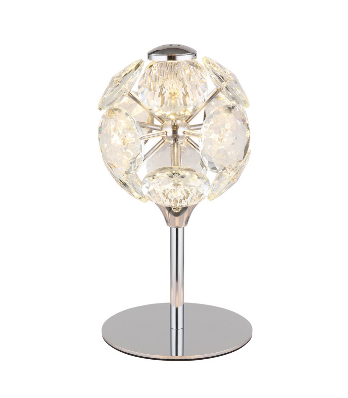 Virina Glass Table Lamp Chrome K9 Crystals LED 3000K-1
