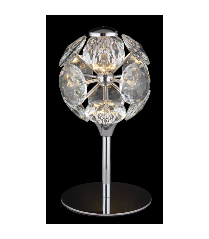 Virina Glass Table Lamp Chrome K9 Crystals LED 3000K-3
