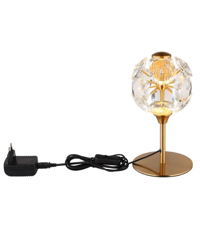 Virina Glass Table Lamp Gold Colors K9 Crystals LED 3000K-4