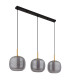 Lampigna Bar Pendant Ceiling Light Matt Black Smoke Glass Shade 3x E27-2
