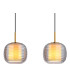 Lampigna Bar Pendant Ceiling Light Matt Black Smoke Glass Shade 3x E27-4