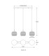Lampigna Bar Pendant Ceiling Light Matt Black Smoke Glass Shade 3x E27-6
