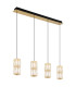 Stefanie Bar Pendant Ceiling Light Gold Colours Antique Crystals Clear Glass Shade 4x LED 3000K-1