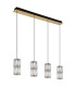 Stefanie Bar Pendant Ceiling Light Gold Colours Antique Crystals Clear Glass Shade 4x LED 3000K-2