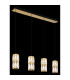 Stefanie Bar Pendant Ceiling Light Gold Colours Antique Crystals Clear Glass Shade 4x LED 3000K-4