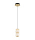Stefanie Slim Pendant Ceiling Light Gold Colours Antique Crystals Clear Glass Shade LED 3000K-1