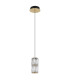 Stefanie Slim Pendant Ceiling Light Gold Colours Antique Crystals Clear Glass Shade LED 3000K-2