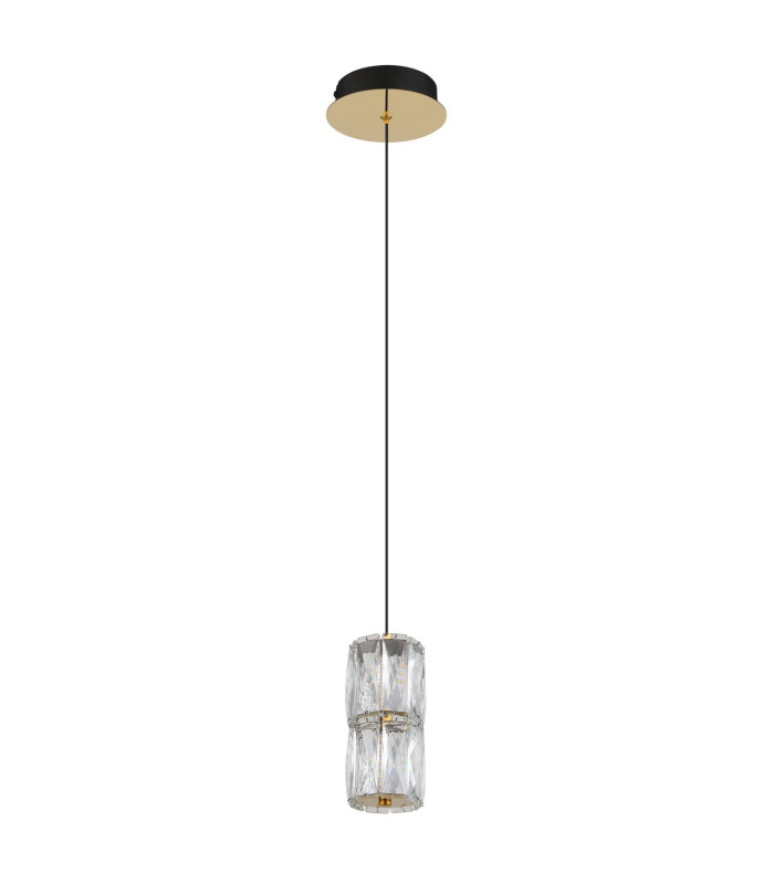Stefanie Slim Pendant Ceiling Light Gold Colours Antique Crystals Clear Glass Shade LED 3000K-2