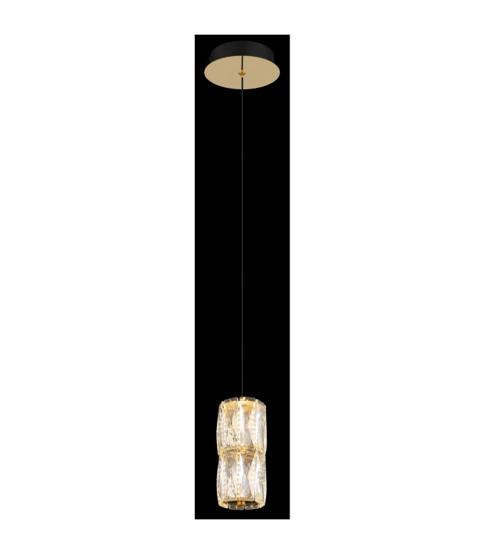 Stefanie Slim Pendant Ceiling Light Gold Colours Antique Crystals Clear Glass Shade LED 3000K-3
