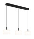 Trenton Bar Pendant Ceiling Light Matt Black Opal Alabaster Optic Glass Shade 3x LED 2700-4000K-1