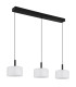Trenton Bar Pendant Ceiling Light Matt Black Opal Alabaster Optic Glass Shade 3x LED 2700-4000K-2